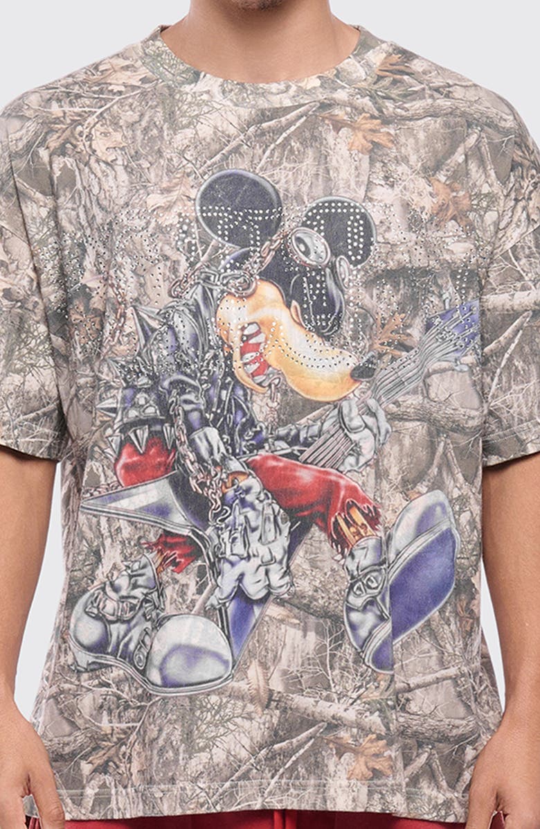 Rolling Loud Camo Chaos Rhinestone Embellished Graphic T-Shirt, Alternate, color, Camo