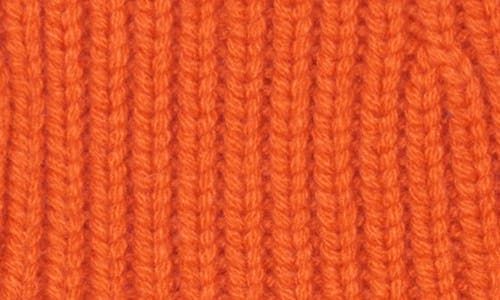 Moncler Logo Patch Virgin Wool & Cashmere Beanie In Orange