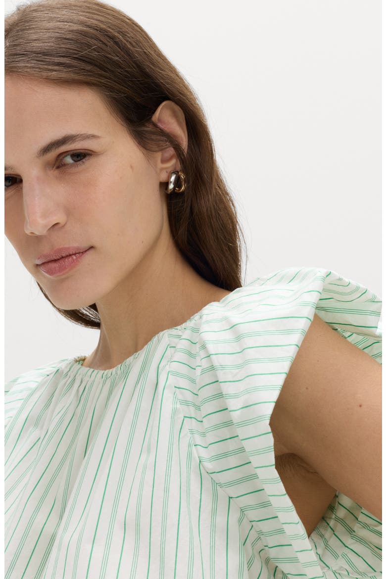 Variegated Stripe Cotton Top, Alternate, color, GREEN/ MULTI