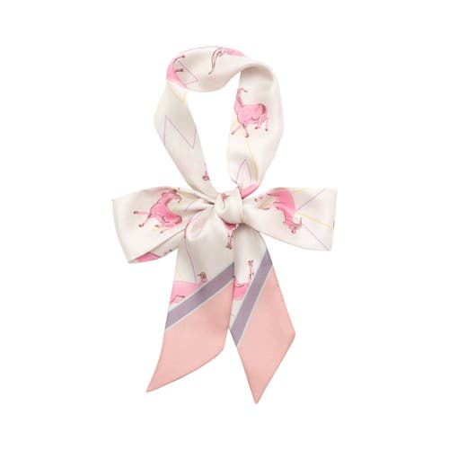 Lost Pattern Nyc "antelope" Silk Skinny Scarf In White
