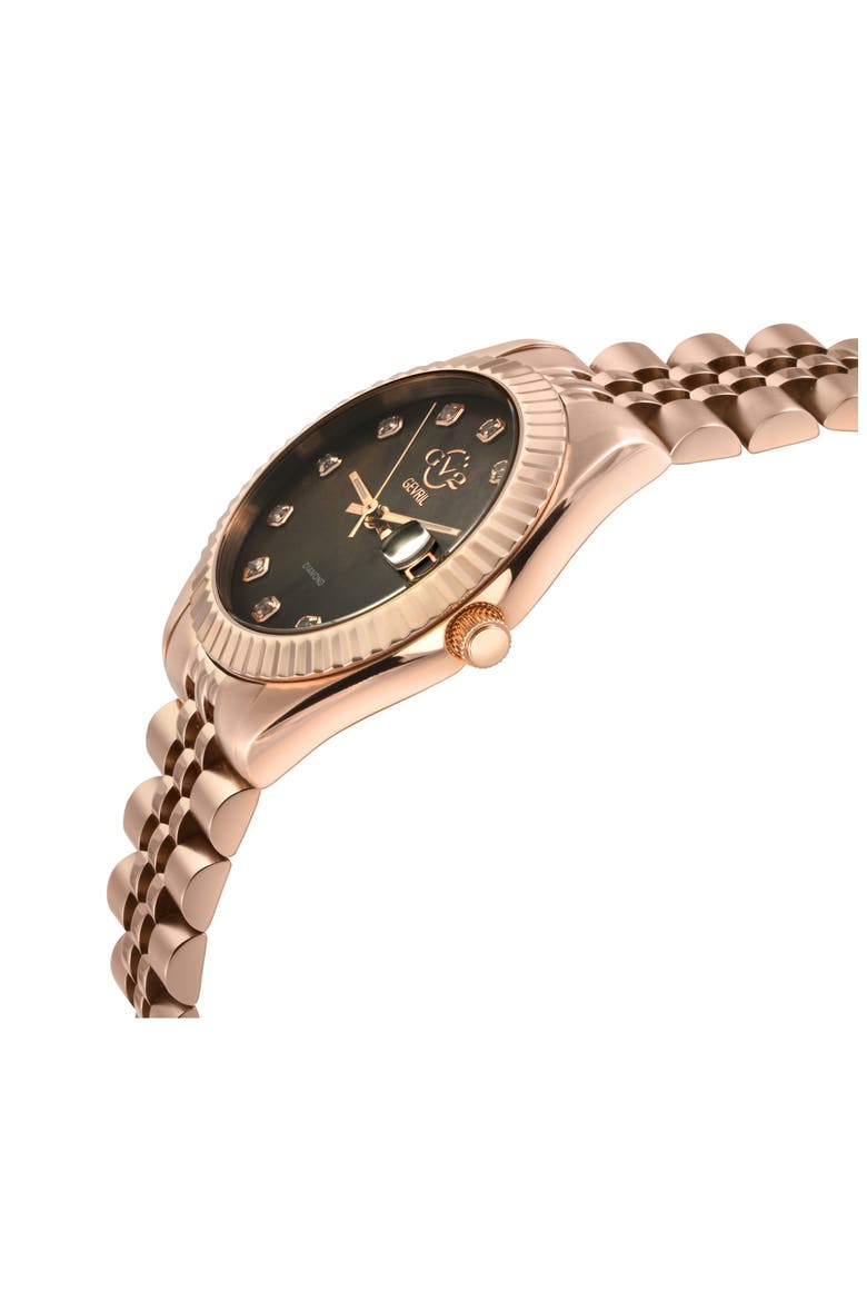 Naples Swiss Diamond Bracelet Watch, 34mm - 0.146ct., Alternate, color, ROSE GOLD