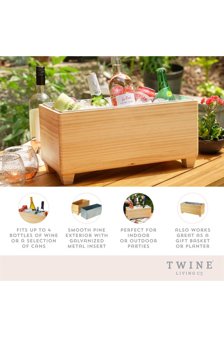 Wooden Beverage Tub, Alternate, color, Brown