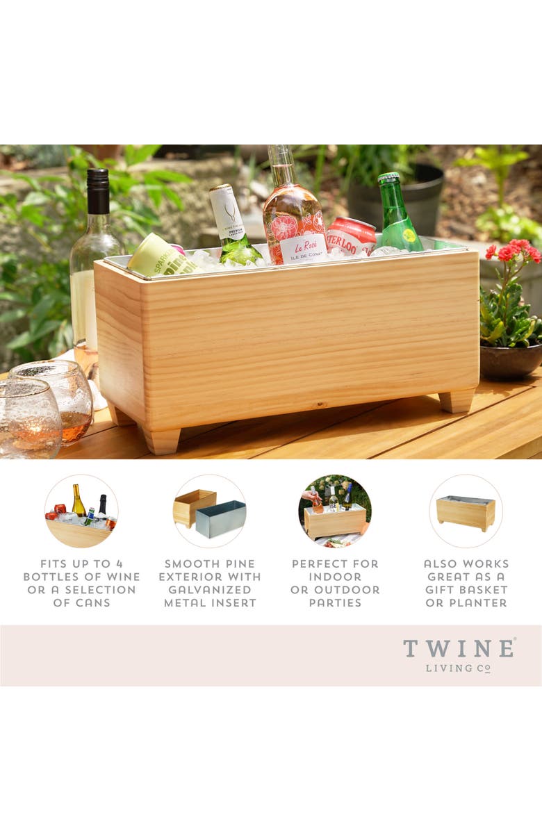 TWINE Wooden Beverage Tub, Alternate, color, Brown