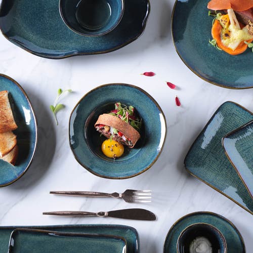 Porto Brasil Rectangular Platter Juta Medium Set Of 4 In Green