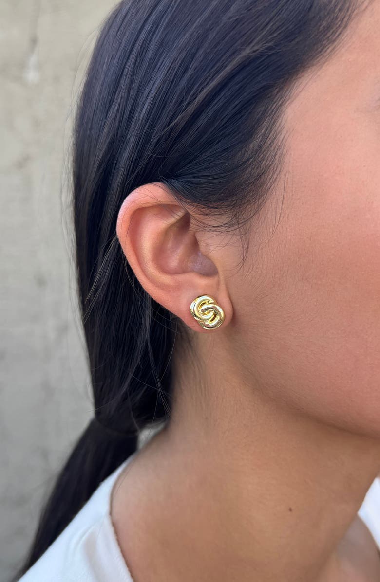 Adornia Knot Stud Earrings, Alternate, color, Gold