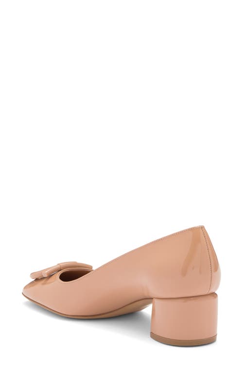 Ferragamo Leather Mara 40 Pumps With Block Heel In Nude