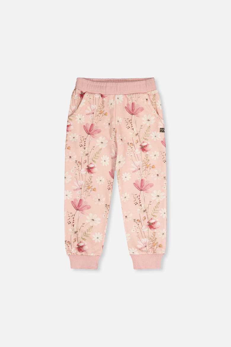 French Terry Ribbed Cuff Sweatpants, Main, color, Pink Printed Flowers