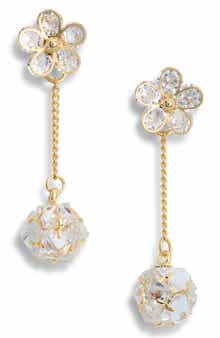 EYE CANDY LOS ANGELES June Cubic Zirconia Flower Drop Earrings