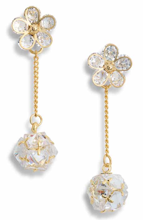 EYE CANDY LOS ANGELES June Cubic Zirconia Flower Drop Earrings