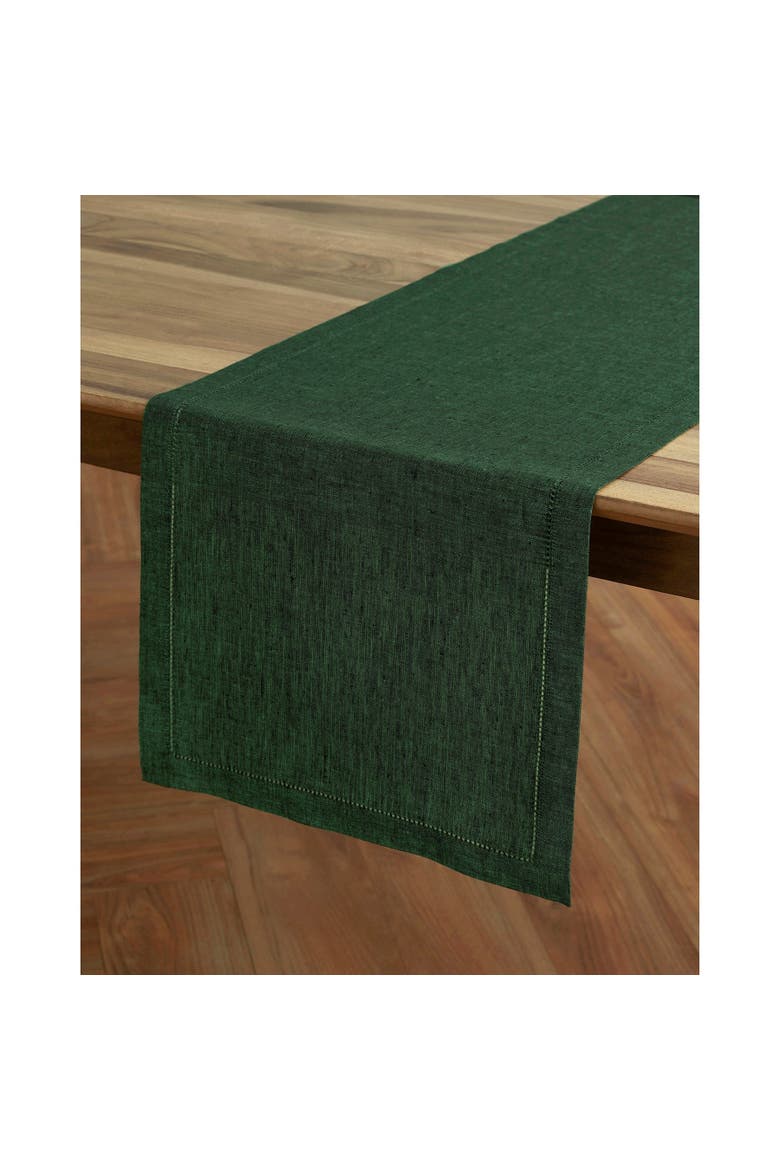 Linen Table Runner - Milan, Alternate, color, Forest Green