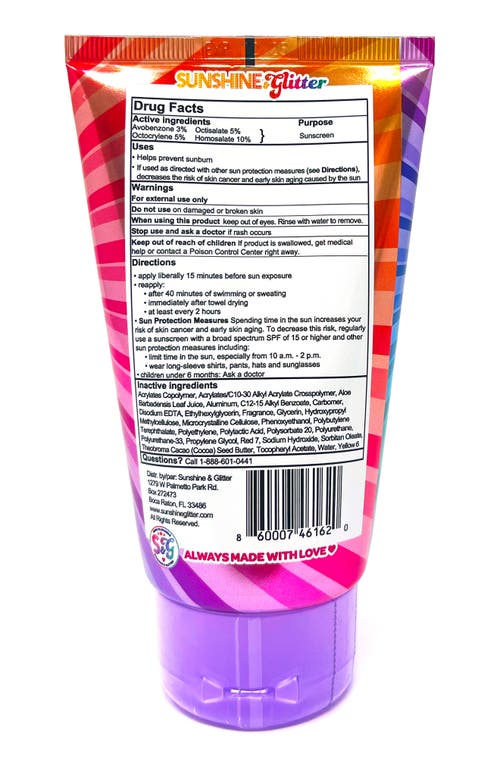 Sunshine & Glitter Kids' Seastar Sparkle Spf 50 Rainbow Party Cake Biodegradable Glitter Sunscreen In Transparent