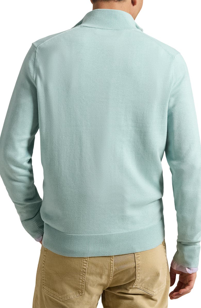 Polo Ralph Lauren Quarter Zip Cotton Sweater, Alternate, color, Pale Blue