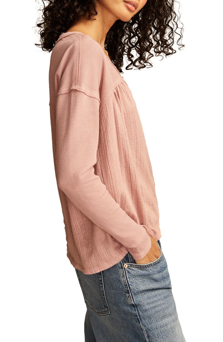 Lucky Brand Cotton Blend Henley Top, Alternate, color, Ash Rose