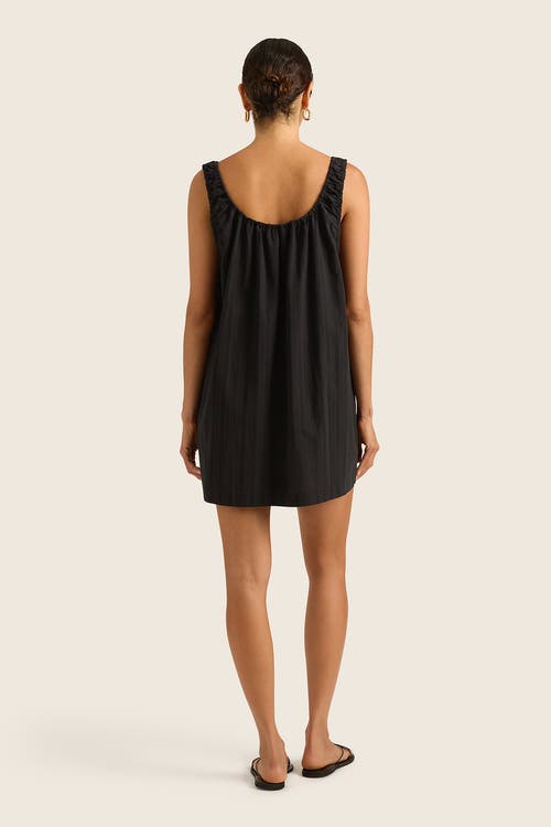 Hope And May Nia Cotton Linen Mini Dress In Ink