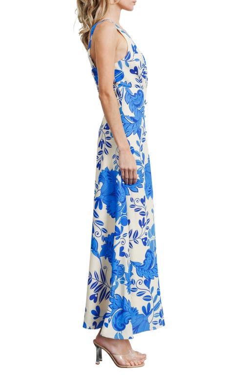 Ciebon Marek Sleeveless Floral Maxi Sundress In Blue