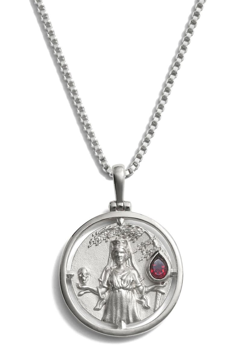 Persephone Pendant Necklace, Main, color, STERLING SILVER