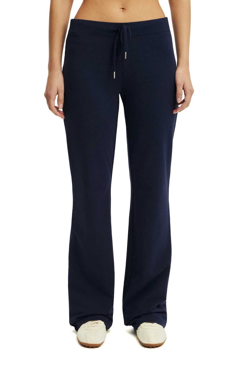 Women's Active Sculpt Fleece Bootleg Sweatpant, Alternate, color, Prep Sport Navy