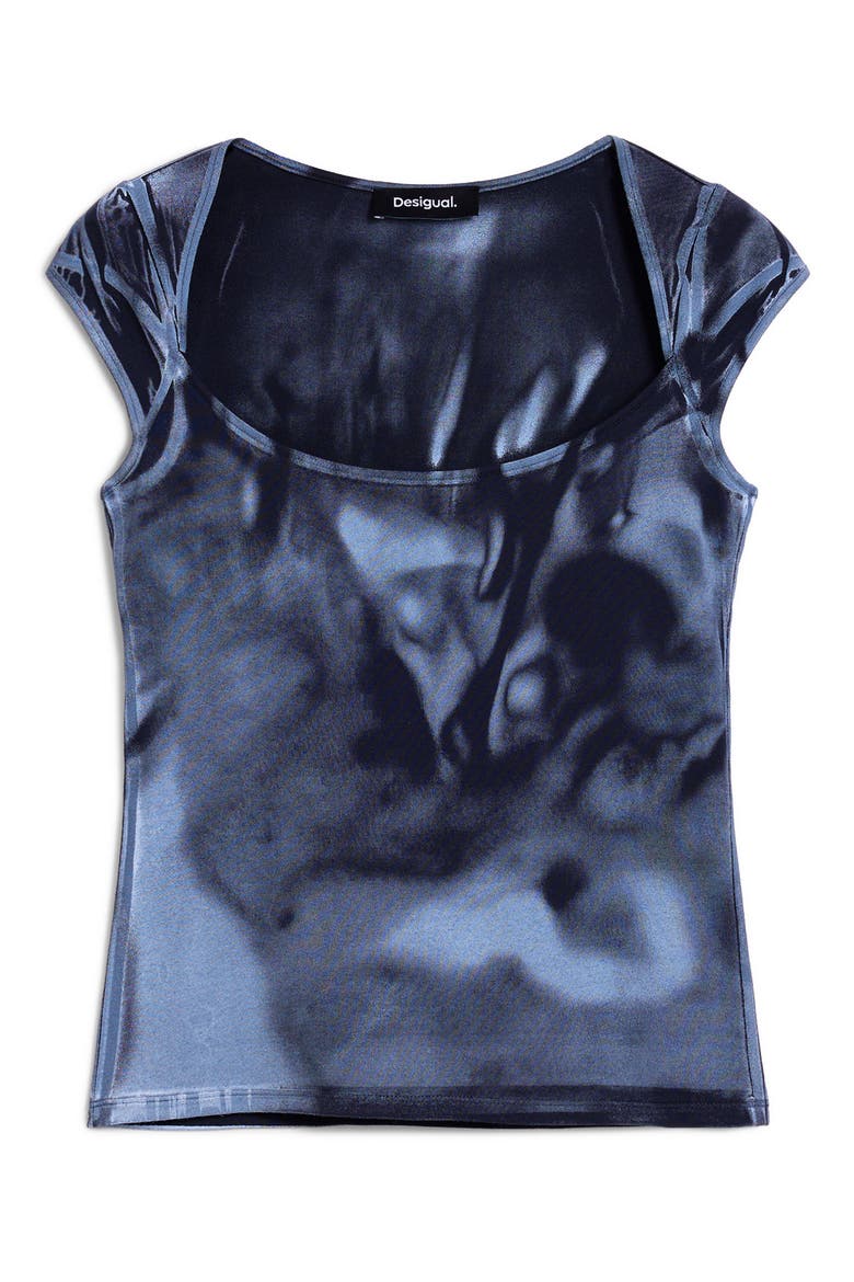 Printed Abstract T-Shirt, Alternate, color, BLUE