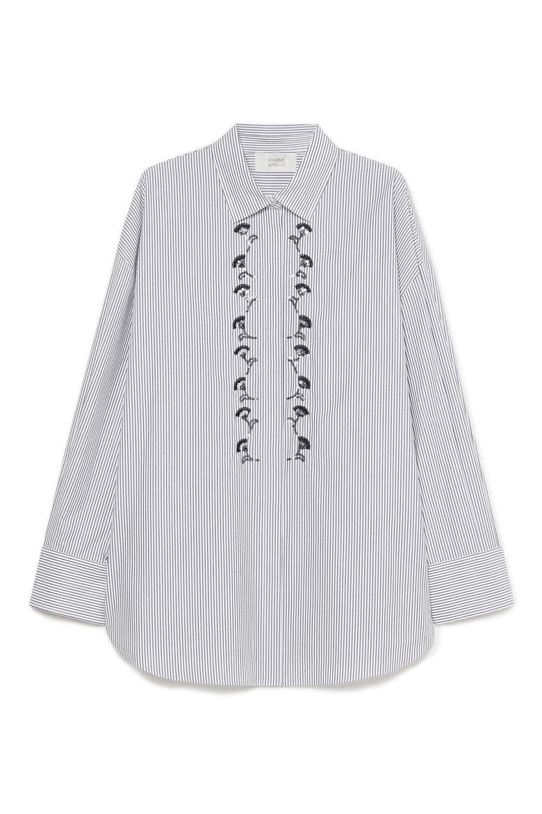 Embroidered Stripe Shirt, Alternate, color, OPTICAL WHITE