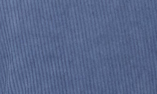 Lucky Brand Corduroy Trim Hooded Crop Puffer Jacket In Blue