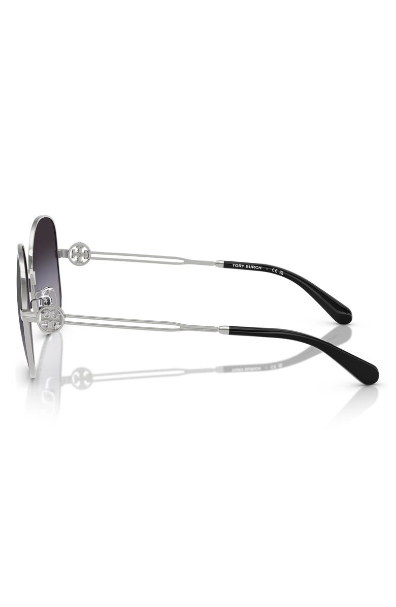 Tory Burch 56mm Gradient Round Sunglasses, Alternate, color, 