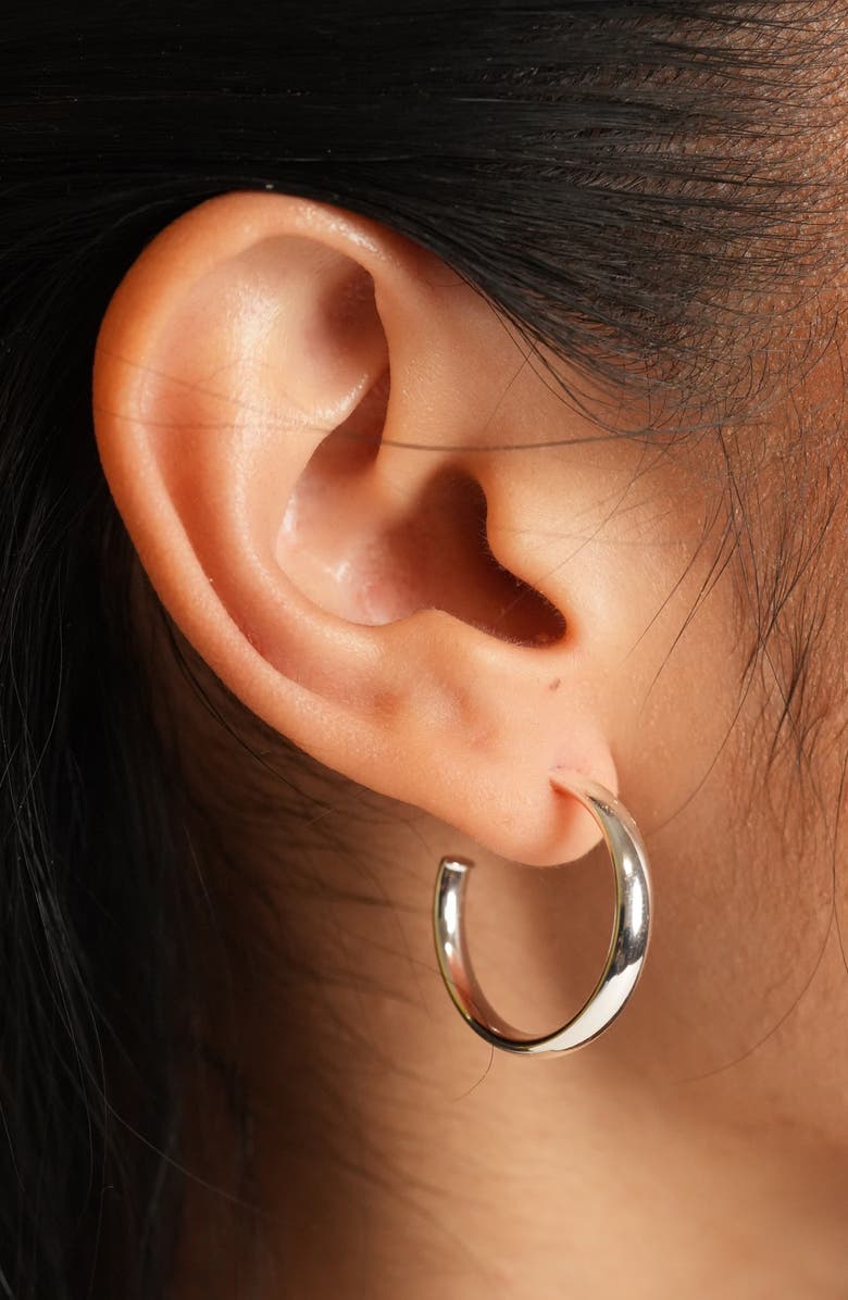 Argento Vivo Sterling Silver Hoop Earrings, Alternate, color, Silver