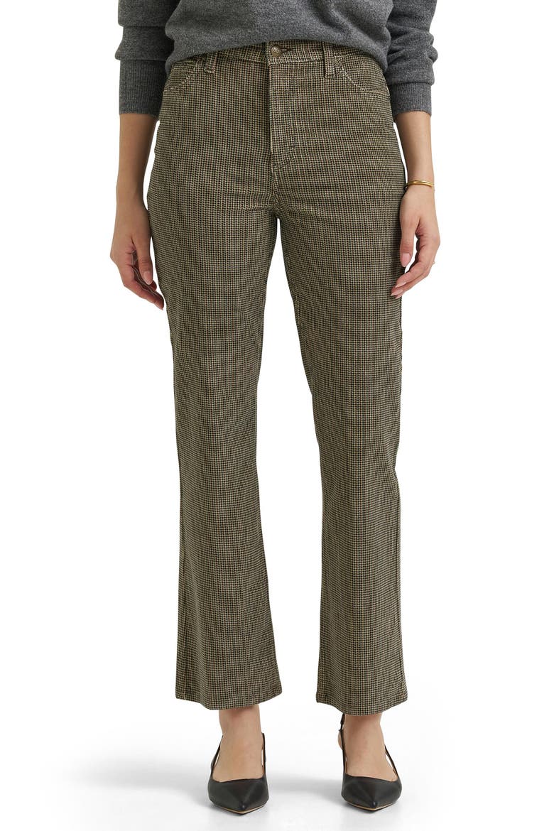 High Waist Glen Plaid Corduroy Kick Bootcut Jeans, Main, color, CHOCOLATE GLEN PLAID CORD