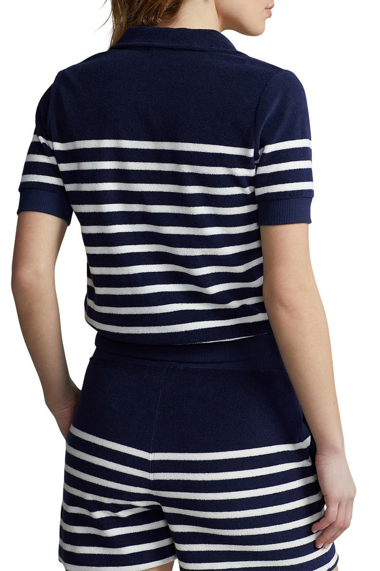 Stripe Terry Polo, Alternate, color, NEWPORT NAVY/ DECK WASH WHITE