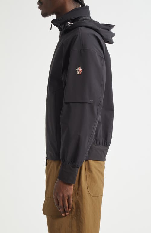 Shop Moncler Tesso Stretch Nylon Jacket In Black