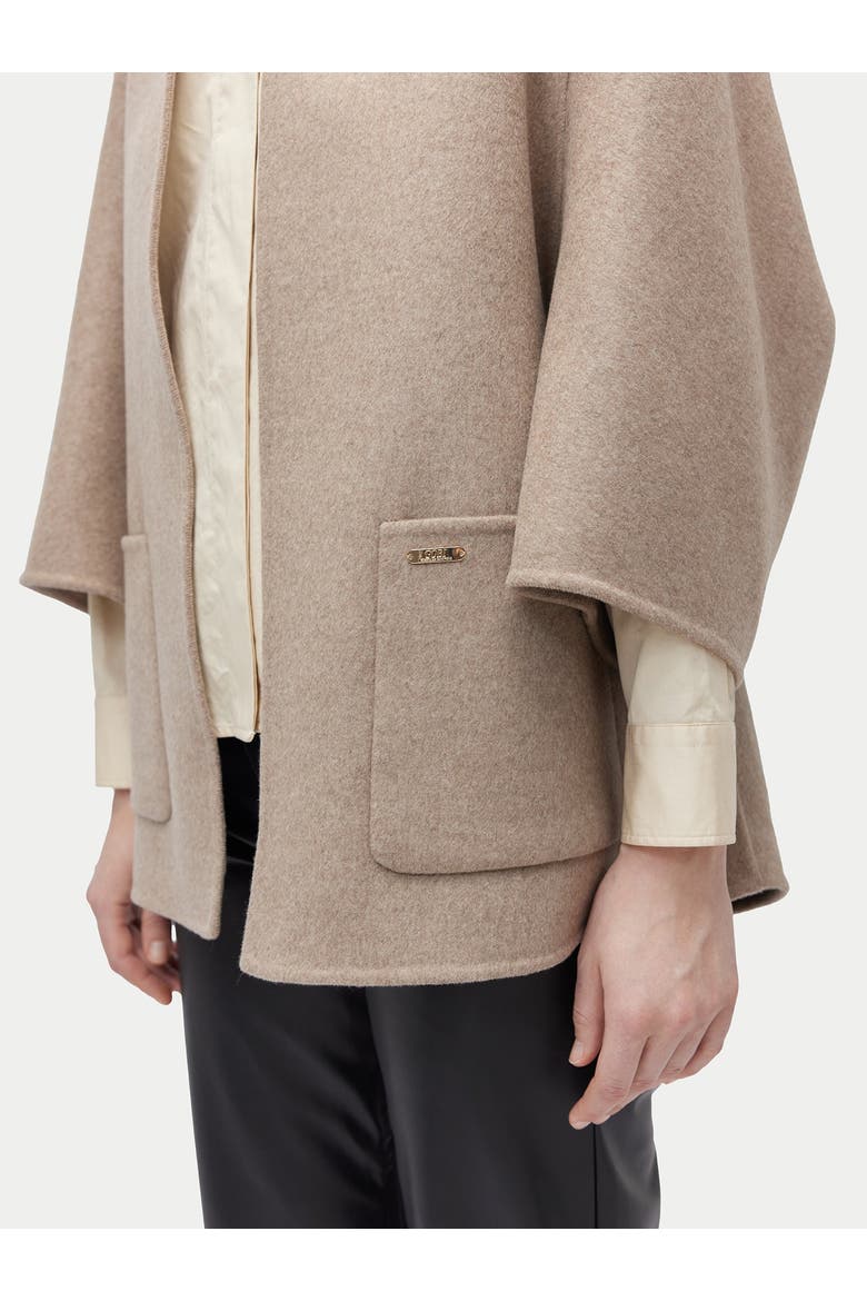 Patch Pocket Cashmere Poncho Jacket, Alternate, color, taupe