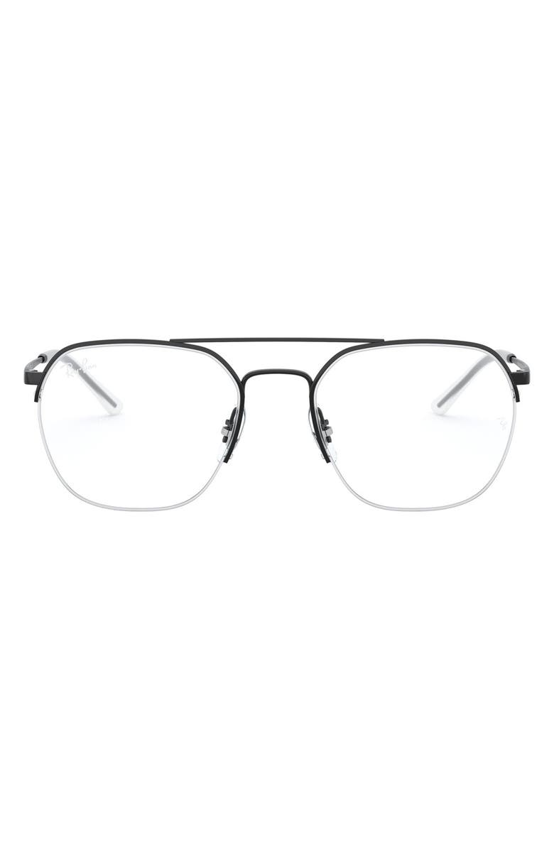 Ray-Ban Unisex 53mm Semi Rimless Optical Glasses, Main, color, 