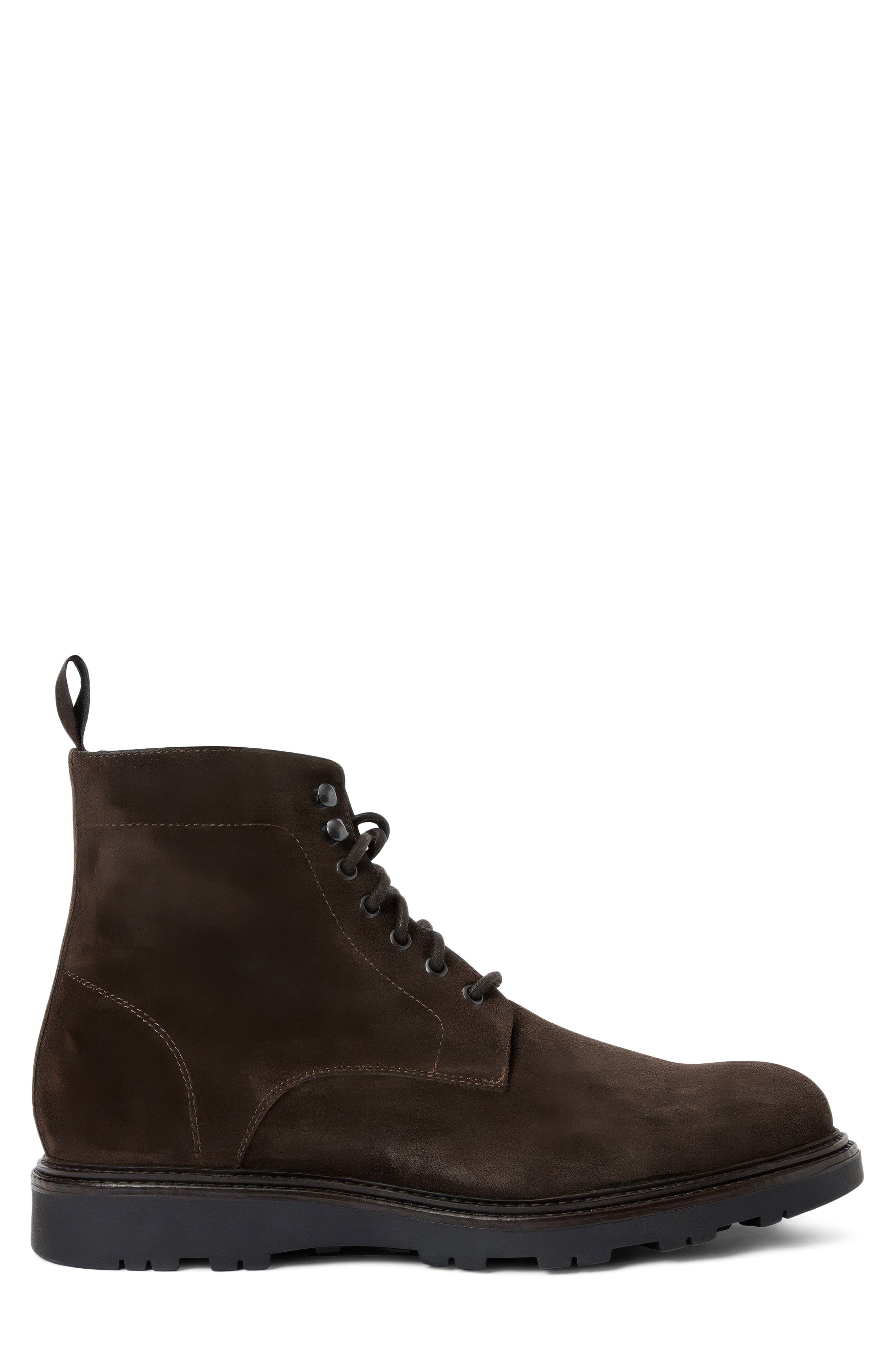 Agostino Weatherproof Combat Boot, Alternate, color, DARK BROWN SUEDE