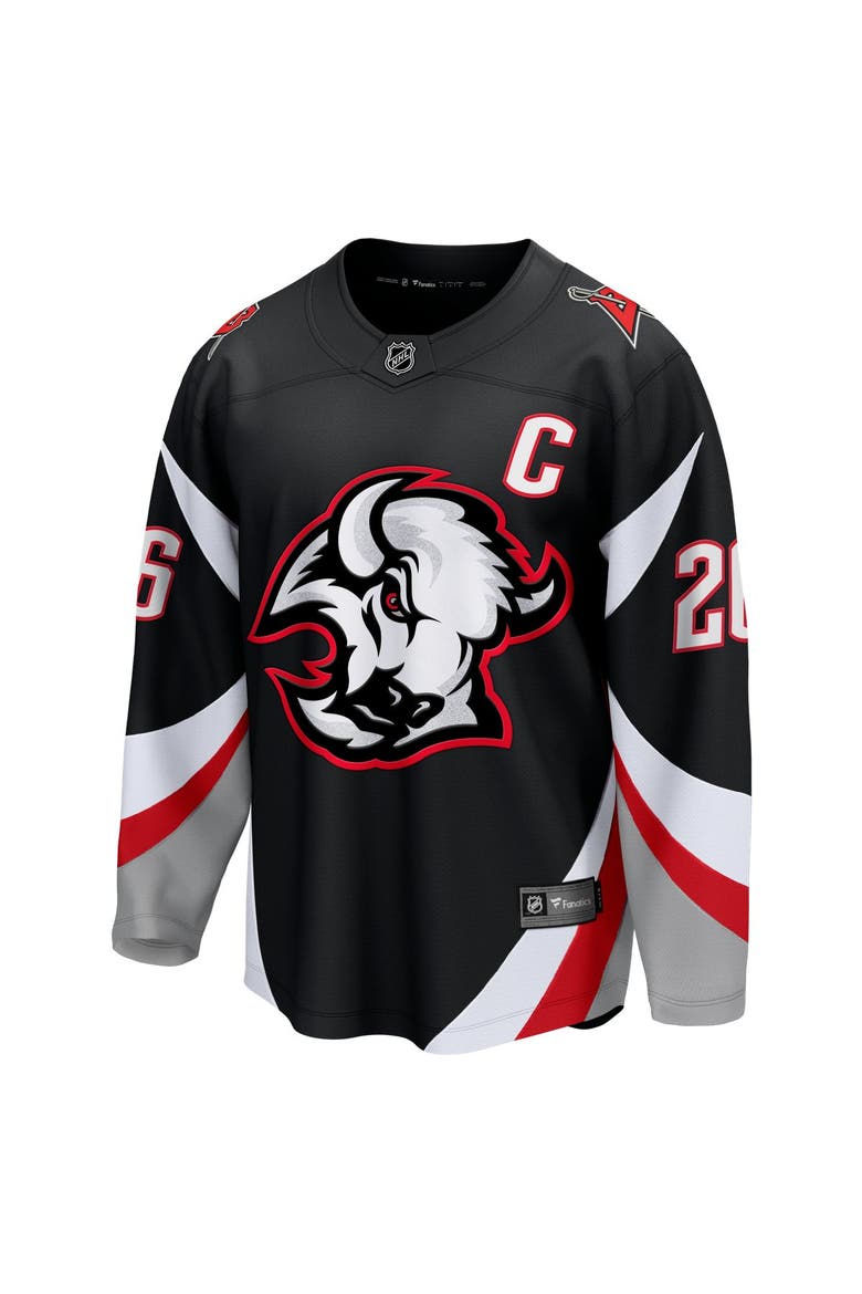 Men's Fanatics Rasmus Dahlin Black Buffalo Sabres Alternate Captain Patch Breakaway Jersey, Alternate, color, Black
