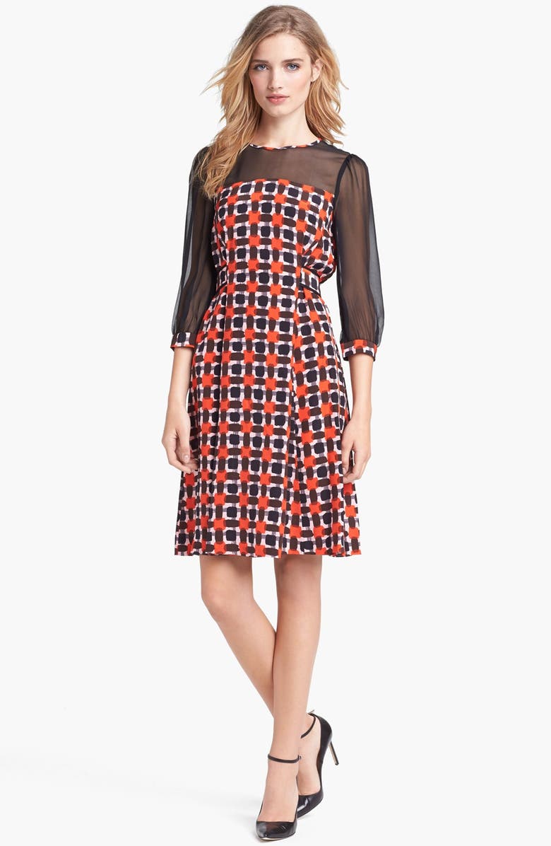 Kate Spade New York 'zaza' silk a-line dress, Main, color,