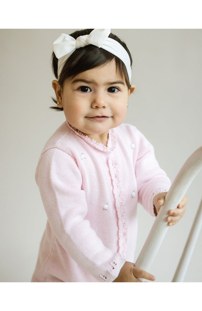 Cuclie Rosette Knit Bubble Romper, Alternate, color, Pink