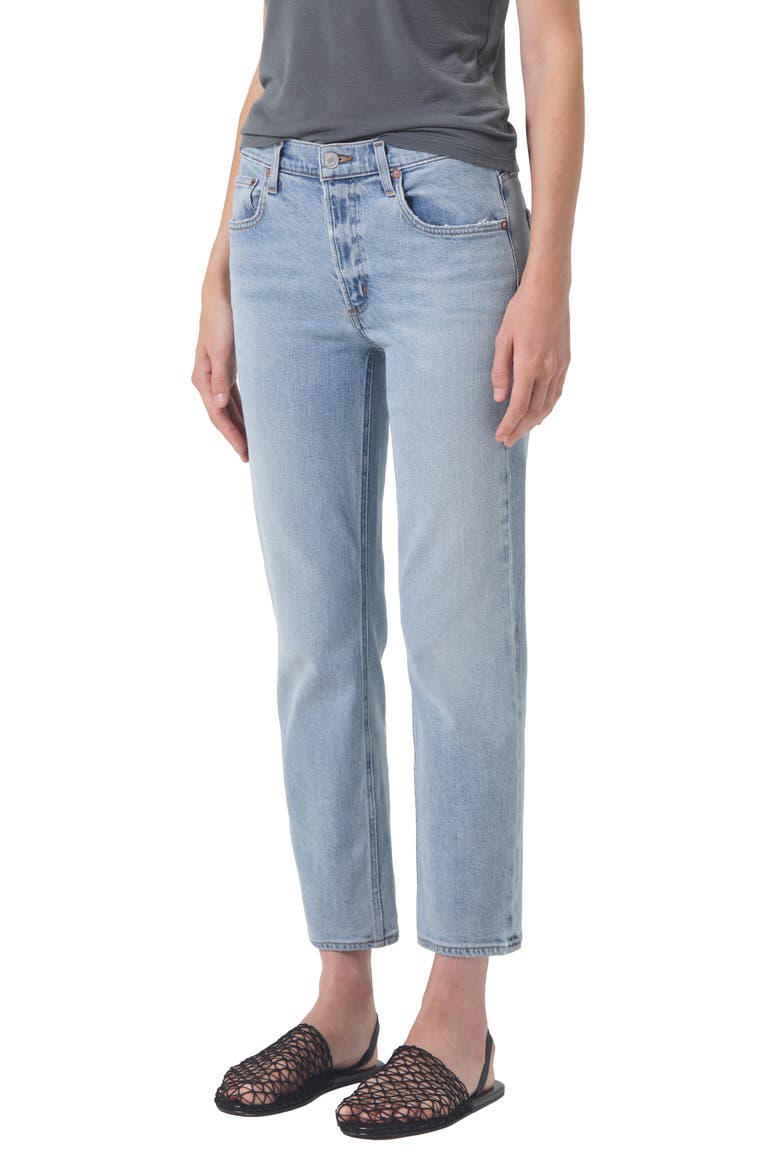 Kye Mid Rise Ankle Straight Leg Jeans, Main, color, DIVERSION