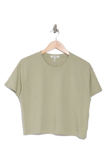 Rag & Bone Mai Boxy Crop T-shirt In Moss