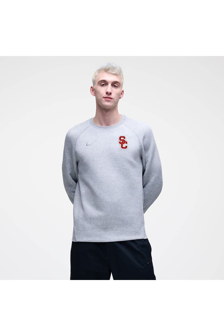 Men's Nike Heather Gray USC Trojans Tech Fleece Raglan Sweatshirt, Main, color, Heather Gray