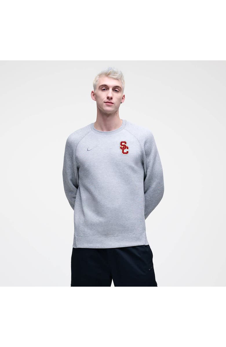 Nike Men's Nike Heather Gray USC Trojans Tech Fleece Raglan Sweatshirt, Main, color, Heather Gray