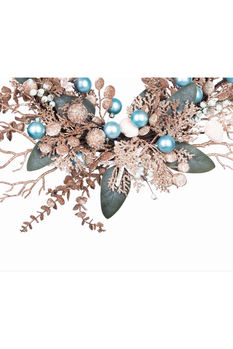 Coastal Shell Wreath, Alternate, color, Green