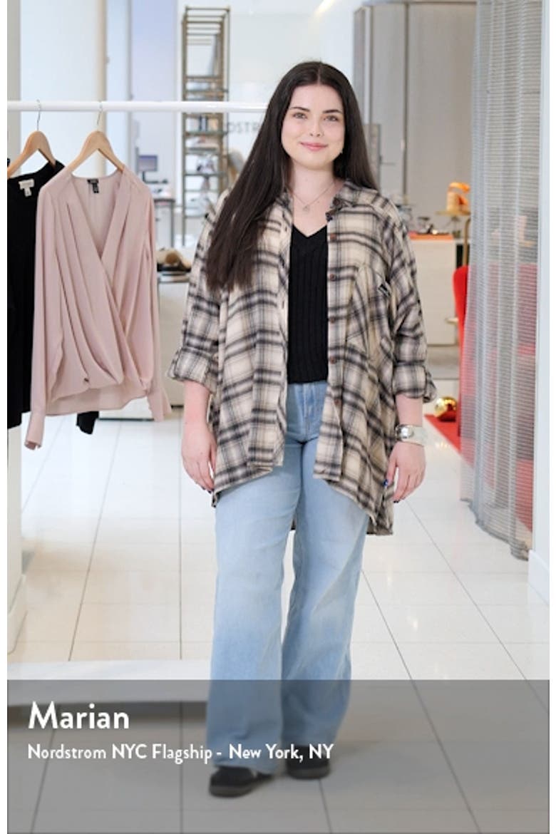 Brendon Plaid High-Low Hem Button-Up Shirt video