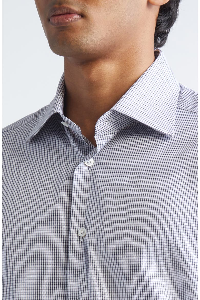 Centoventimila Minicheck Button-Up Shirt, Alternate, color, NAVY BLUE/ WHITE