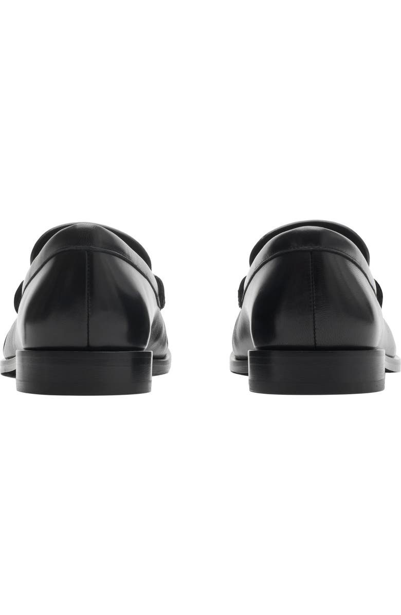 Burberry Leather Cadet Loafers, Alternate, color, Black