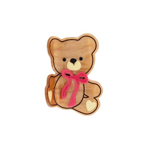 Creamy Teddy Claw Clip