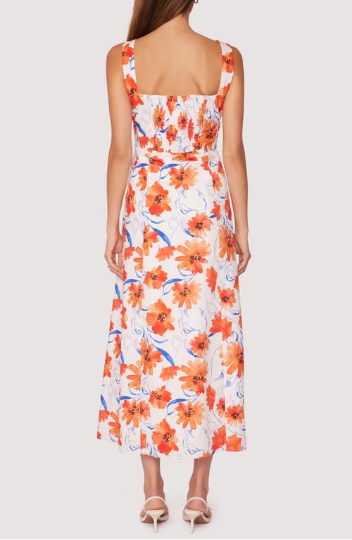 Lost + Wander Poppy Blooms Maxi Dress In White Orange Floral In White Orange Floral