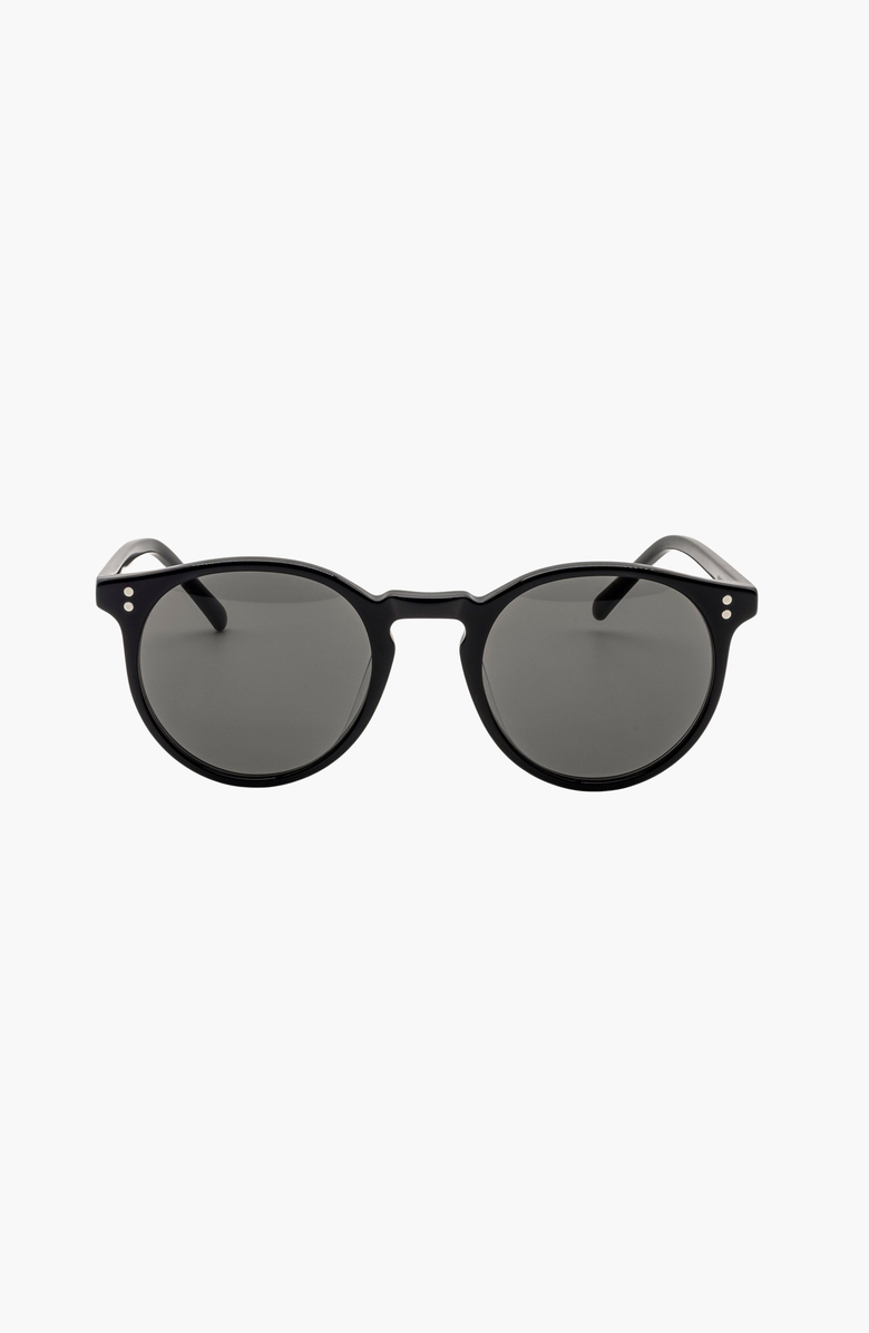 Italic Hancock Italian Acetate Sunglasses, Main, color, Black