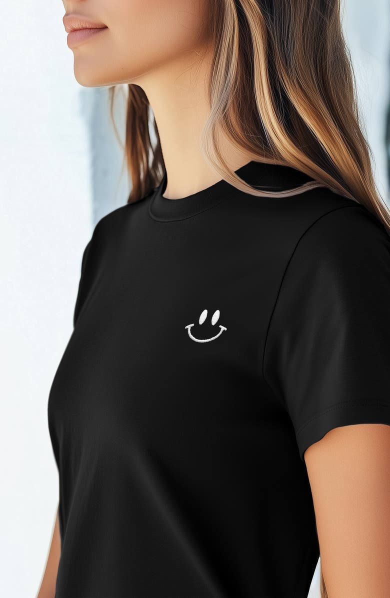 Dalix Smile Face Tee, Alternate, color, Black