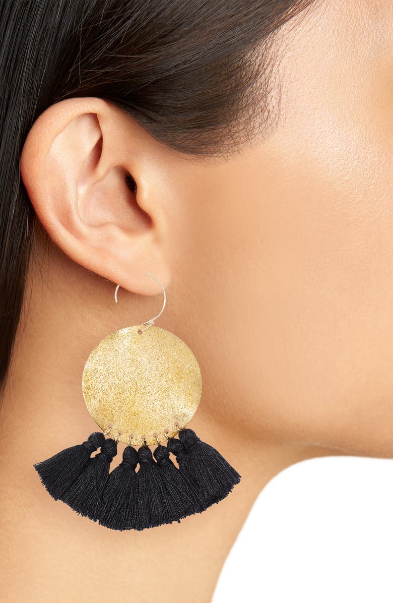 Serefina Lunar Tassel Earrings, Alternate, color, 
