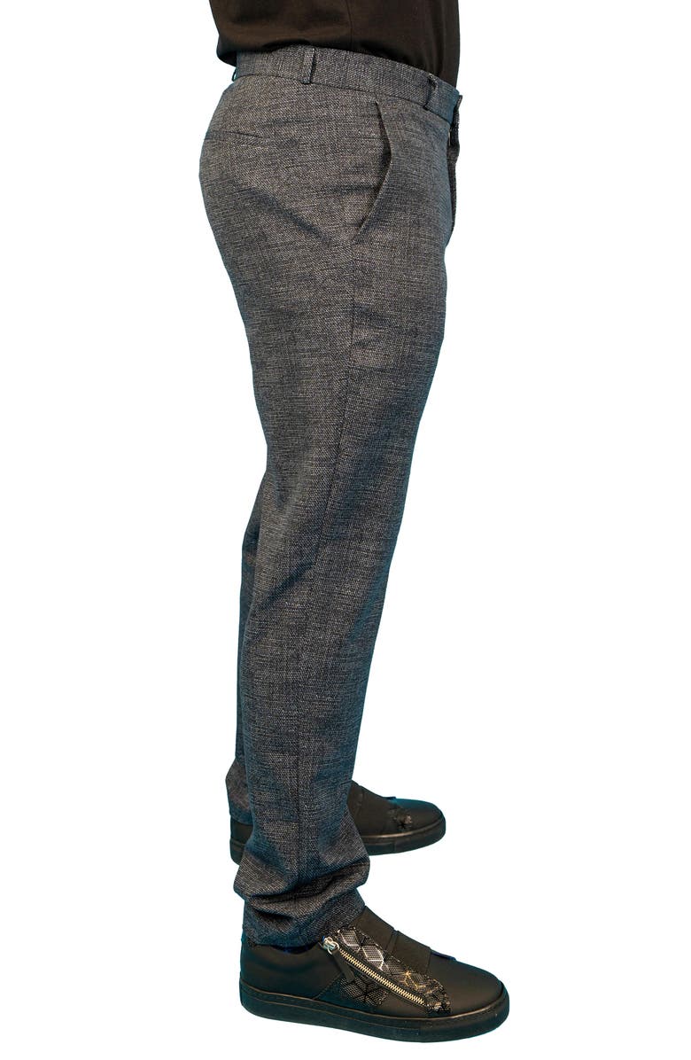 Maceoo Waves Blue Stretch Flat Front Pants, Alternate, color, 