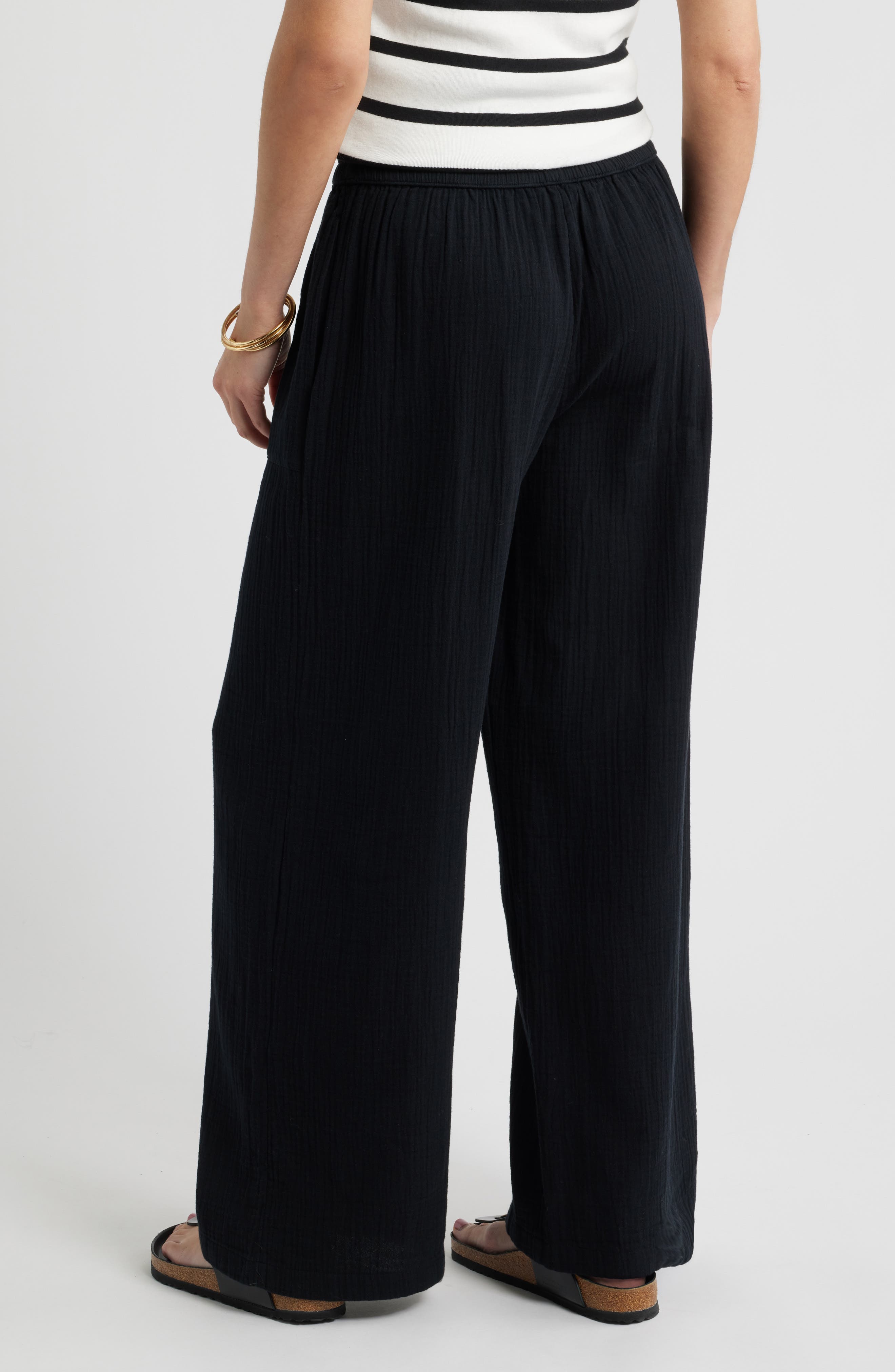 Женские Caslon® Wide Leg Gauze Pants — фото 3